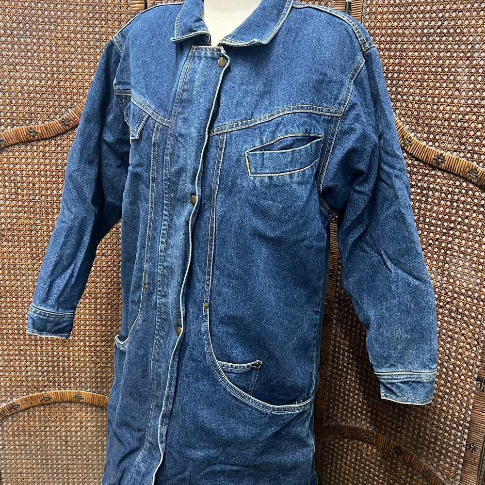 Vintage the jack set denim coat jacket size 10 blue jean